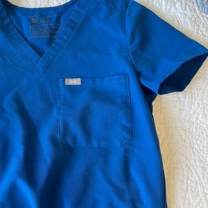Figs Royal Blue Scrub Top
